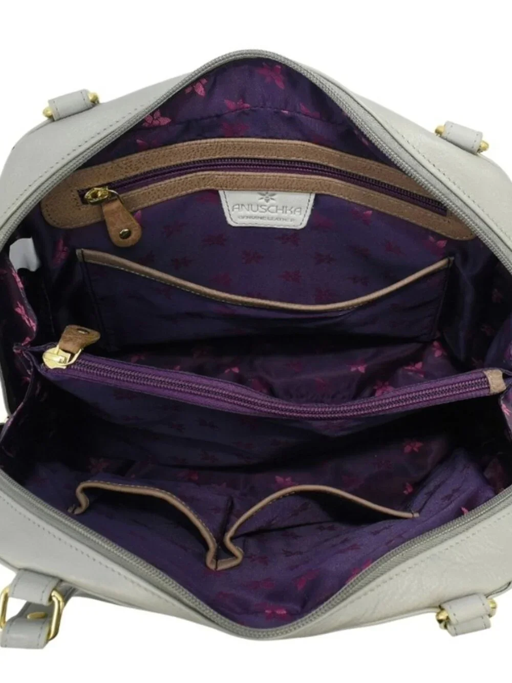 Anuschka Artisan Beagle Floral Satchel-7614